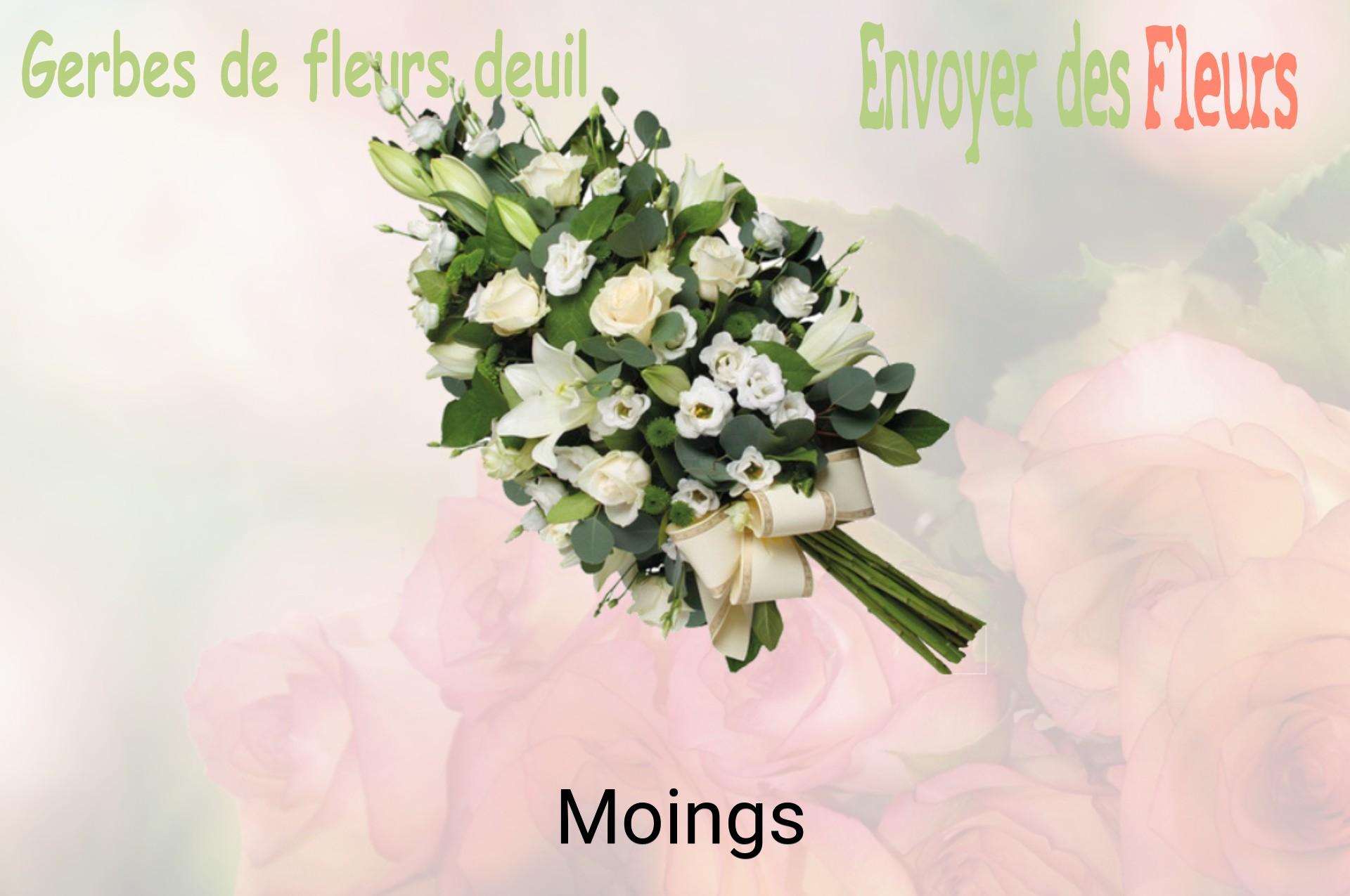 Gerbe de fleurs de deuil livrée à Moings